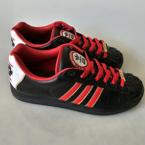 ADIDAS ORIGINALS Star Wars Darth Vader Black Red Ultrastar Superstar Shoes - Picture 4 of 14